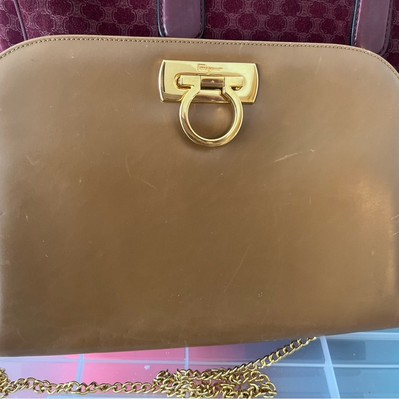 Vintage Ferragamo Tan shoulder bag or clutch - Picture 3 of 16